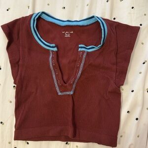 Urban Outfitters Out From Under Go For Gold Seamless Top in Burgundy XS